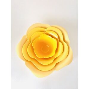 Zak! Designs‎ Yellow Ombre Flower Melamine Nesting Bowls Serving Mixing Set Of 4